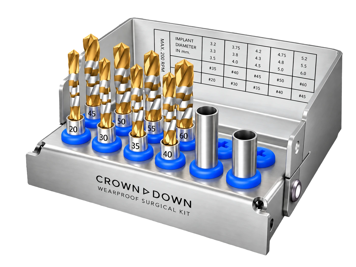 Crown Down Implant Drilling Kit, 20 mm